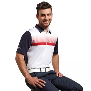 g.Leo printed stripe polo shirt (MSP7425-LEO)